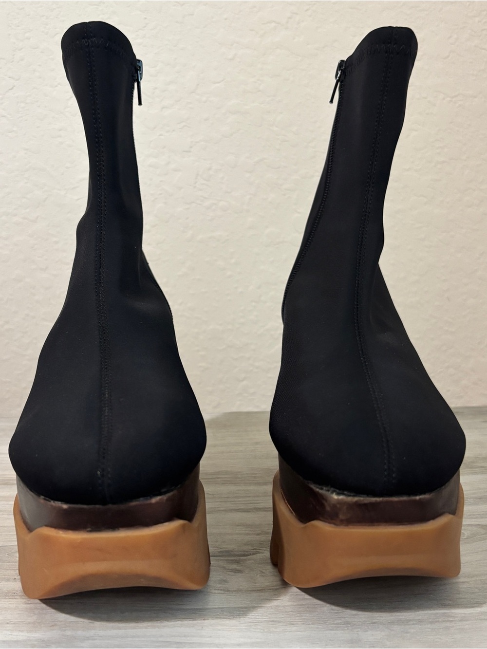 Free People x Jeffrey Campbell City Slicker Flatform Ankle Boots Black Size 9.5 - Picture 3 of 9